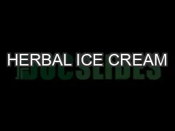 HERBAL ICE CREAM