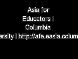 Asia for Educators l Columbia University l http://afe.easia.columbia.e