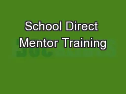 School Direct Mentor Training