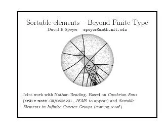 Sortableelements{BeyondFiniteTypeDavidESpeyerspeyer@math.mit.edu
...
