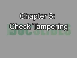 Chapter 5: Check Tampering