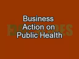Business Action on Public Health