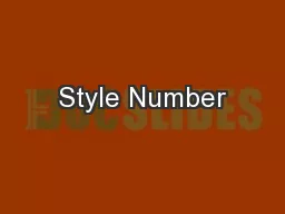 Style Number