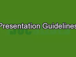 Presentation Guidelines