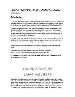 SOUND PROOFING LIGHT AIRCRAFT (and other