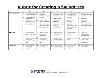 Rubric for Creating a Soundtrack