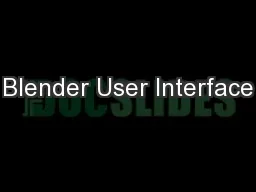Blender User Interface