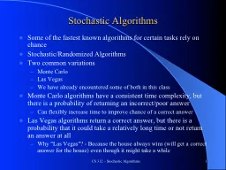 Stochastic Algorithms