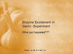 Enzyme Excitement in Garlic - Experiment