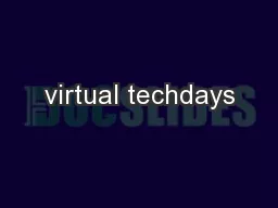 virtual techdays