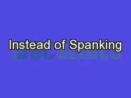 Instead of Spanking