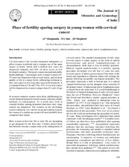 113Place of fertility sparing surgery in young women with cervicalcanc