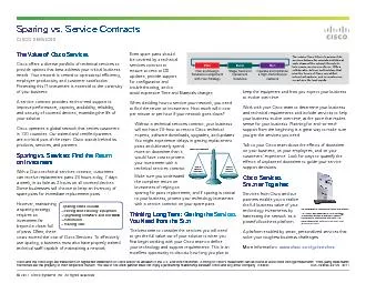 Sparing vs. Service ContractsCISCO SERVICES