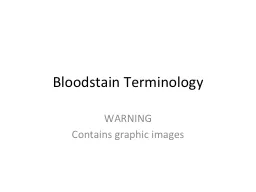 Bloodstain Terminology