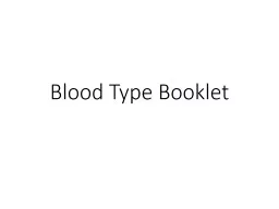 Blood Type Booklet