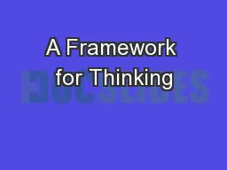 A Framework for Thinking