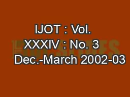 IJOT : Vol. XXXIV : No. 3     Dec.-March 2002-03