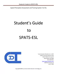 Student’s Guide to SPATSESL