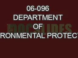 06-096 DEPARTMENT OF ENVIRONMENTAL PROTECTION