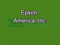 Epson America, Inc.