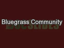 Bluegrass Community