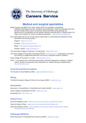 Medical and surgical specialities Wales Deanery and BMA Cymru online v