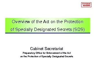 Cabinet SecretariatPreparatory Office for Enforcement of the Acton the