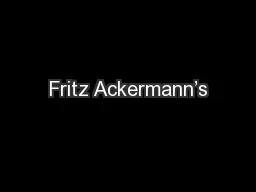 Fritz Ackermann’s