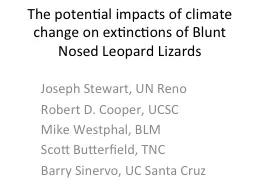 The potential impacts of climate change on extinctions of B