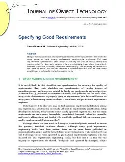 SPECIFYING GOOD REQUIREMENTS ECHNOLOGY NO