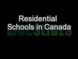 Residential Schools in Canada