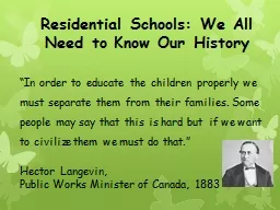 Residential Schools: We All Need to Know Our History
