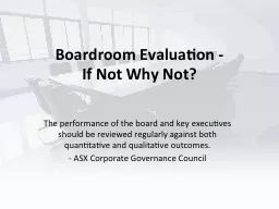Boardroom Evaluation -
