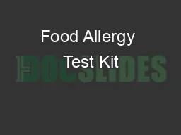 Food Allergy Test Kit