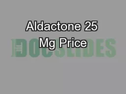 Aldactone 25 Mg Price