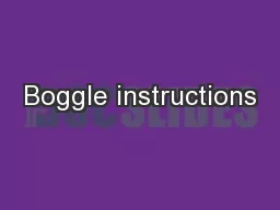 Boggle instructions