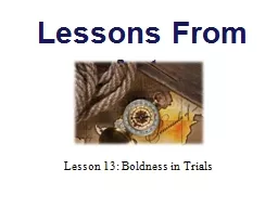 Lesson 13: Boldness in Trials