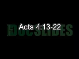 Acts 4:13-22