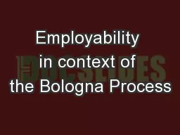 Employability in context of the Bologna Process