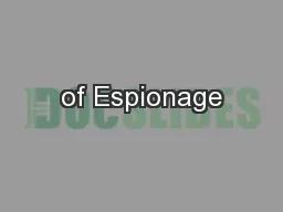 of Espionage