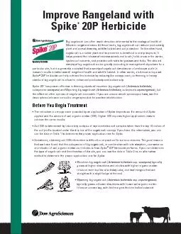 Improve Rangeland withSpike20P Herbicide