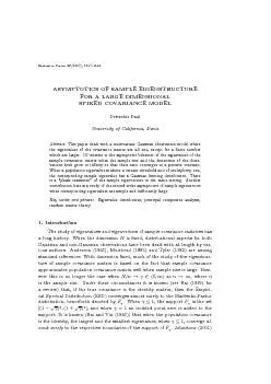 StatisticaSinica17(2007),1617-1642ASYMPTOTICSOFSAMPLEEIGENSTRUCTUREFOR