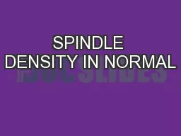 SPINDLE DENSITY IN NORMAL