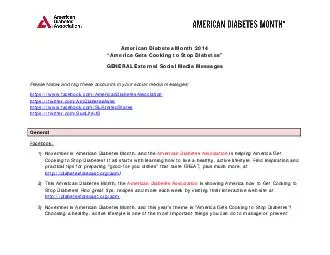 American Diabetes Month  America Gets Cooking to Stop Diabetes ENERAL External Social