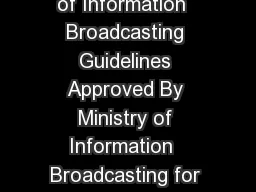 Employment News Publications Division Ministry of Information  Broadcasting Guidelines