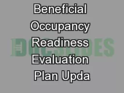 NSLS-II Beneficial Occupancy Readiness Evaluation Plan Upda