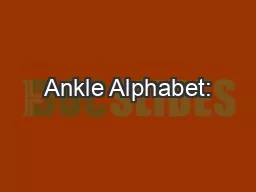 Ankle Alphabet: