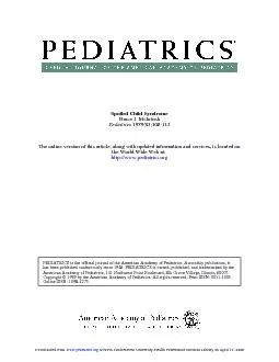 1989;83;108-115 PediatricsBruce J. McIntosh  Spoiled Child Syndrome ht