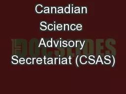 Canadian Science Advisory Secretariat (CSAS)