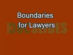 Boundaries for Lawyers